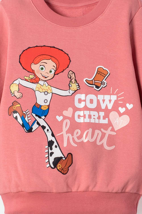BUZO DE TOY STORY CERRADO PALO DE ROSA PARA NIÑA 2T A 6T