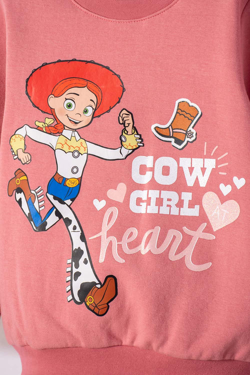 BUZO DE TOY STORY CERRADO PALO DE ROSA PARA NIÑA 2T A 6T