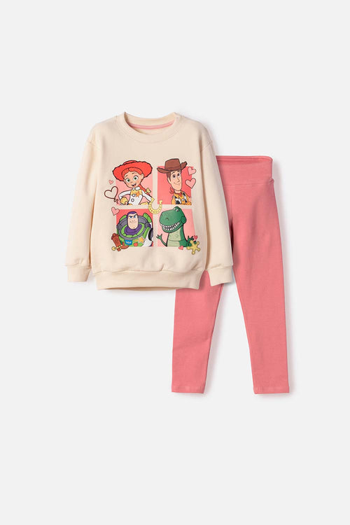 CONJUNTO DE TOY STORY CON BUZO MULTICOLOR PARA NIÑA 2T A 6T