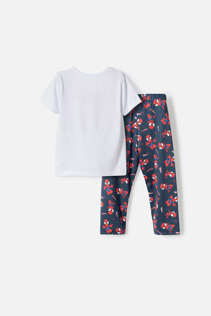 PIJAMA DE SPIDEY PANTALÓN LARGO BLANCO Y AZUL PARA NIÑO 2T A 6T
