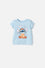 CAMISETA STITCH Y CAPYBARA MANGA CORTA AZUL PARA NIÑO