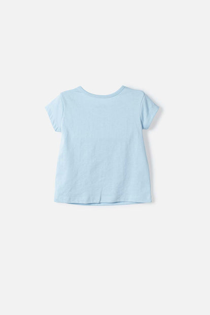CAMISETA STITCH Y CAPYBARA MANGA CORTA AZUL PARA NIÑO