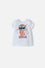 CAMISETA DE STITCH Y CAPYBARA MANGA CORTA BLANCO PARA NIÑA 2T A 6T