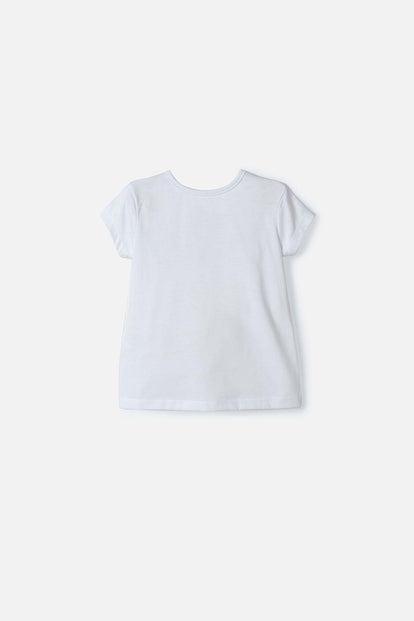 CAMISETA DE STITCH Y CAPYBARA MANGA CORTA BLANCO PARA NIÑA 2T A 6T