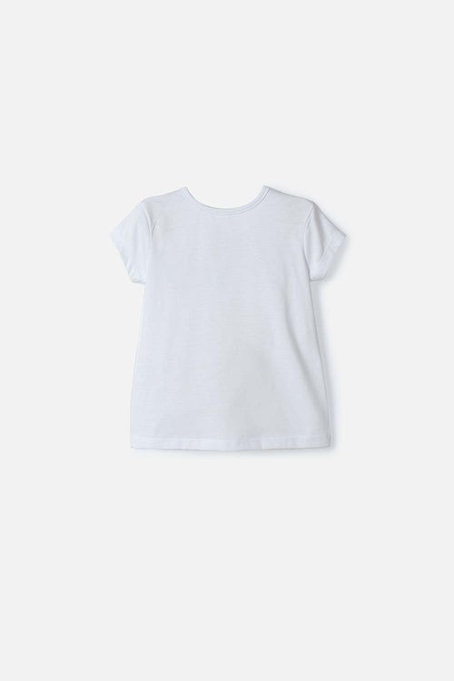 CAMISETA DE STITCH Y CAPYBARA MANGA CORTA BLANCO PARA NIÑA 2T A 6T