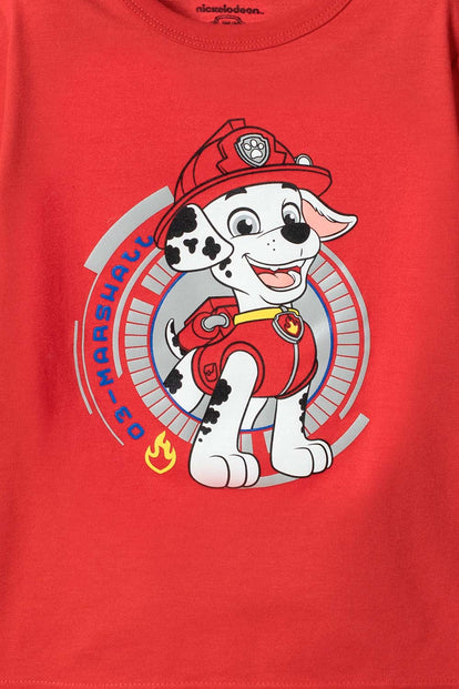 CAMISETA DE PAW PATROL MANGA CORTA ROJO PARA NIÑO