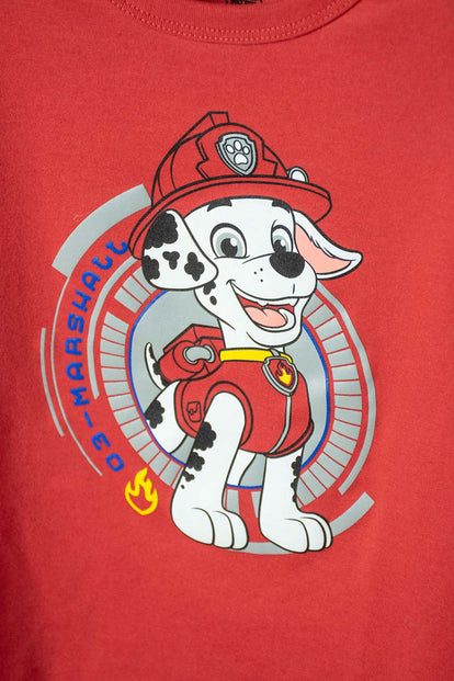 CAMISETA DE PAW PATROL MANGA CORTA ROJO PARA NIÑO