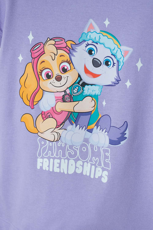 CAMISETA DE PAW PATROL MANGA CORTA LILA PARA NIÑA 2T A 6T