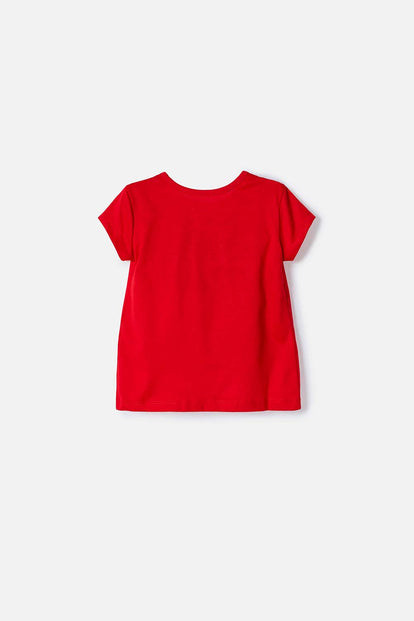 CAMISETA DE MINNIE MOUSE MANGA CORTA ROJO PARA NIÑA 2T A 6T