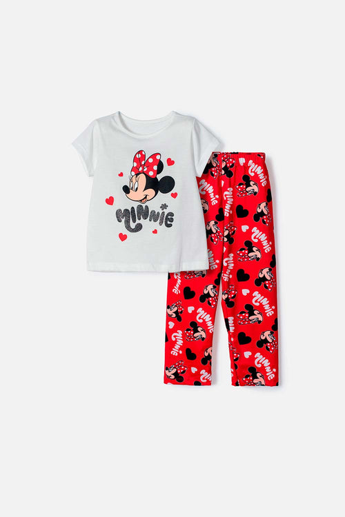 PIJAMA DE MINNIE MOUSE PANTALÓN LARGO MULTICOLOR PARA NIÑA 2T A 6T