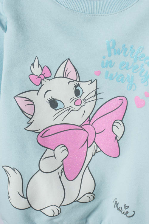 BUZO GATA MARIE CERRADO AZUL PARA NIÑA 2T A 6T