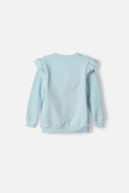 BUZO GATA MARIE CERRADO AZUL PARA NIÑA 2T A 6T