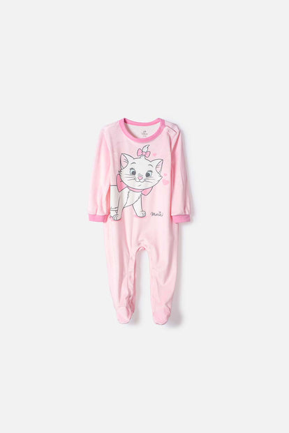 PIJAMA GATA MARIE MANGA LARGA ROSADO PARA BEBÉ NIÑA