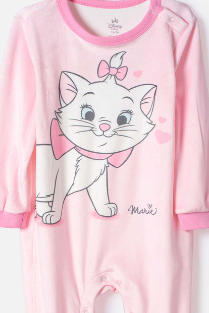 PIJAMA GATA MARIE MANGA LARGA ROSADO PARA BEBÉ NIÑA