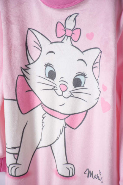 PIJAMA GATA MARIE MANGA LARGA ROSADO PARA BEBÉ NIÑA