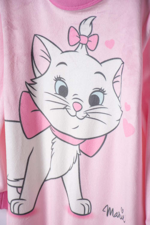 PIJAMA GATA MARIE MANGA LARGA ROSADO PARA BEBÉ NIÑA