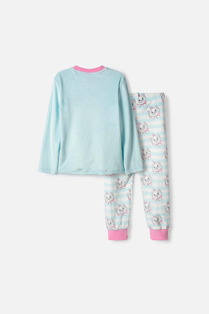 PIJAMA GATA MARIE PANTALÓN LARGO MULTICOLOR PARA NIÑA 2T A 6T