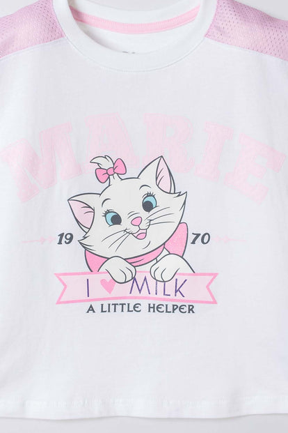 CONJUNTO DE LA GATA MARIE EN SHORT MULTICOLOR PARA NIÑA 2T A 6T
