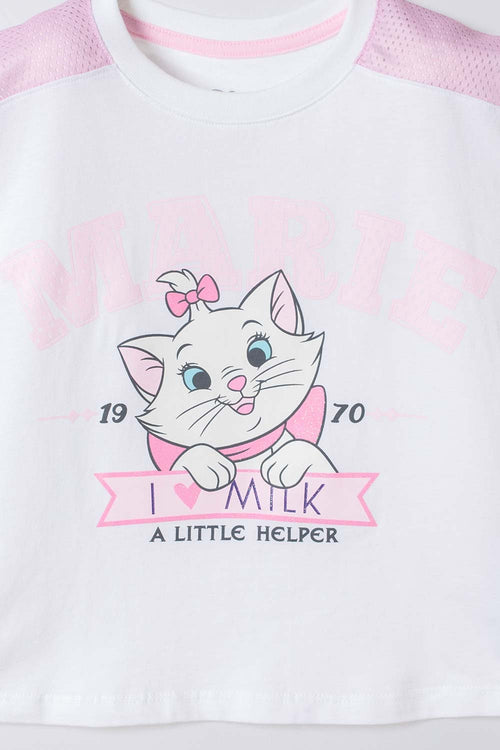 CONJUNTO DE LA GATA MARIE EN SHORT MULTICOLOR PARA NIÑA 2T A 6T