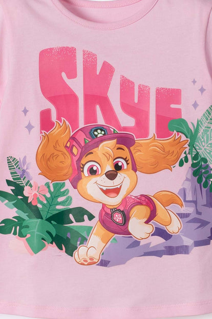 CAMISETA DE PAW PATROL MANGA CORTA ROSADO PARA NIÑA 2T A 6T
