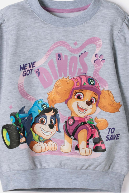 CONJUNTO DE PAW PATROL GRIS Y LILA PARA NIÑA 2T A 6T