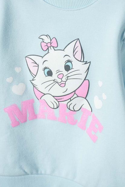 CONJUNTO DE LA GATA MARIE CON JOGGER AZUL PARA BEBÉ NIÑA
