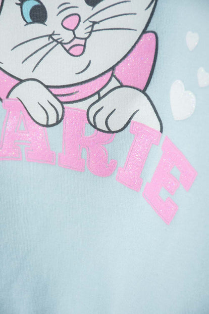 CONJUNTO DE LA GATA MARIE CON JOGGER AZUL PARA BEBÉ NIÑA