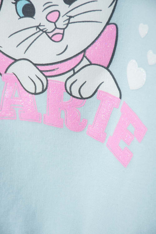 CONJUNTO DE LA GATA MARIE CON JOGGER AZUL PARA BEBÉ NIÑA