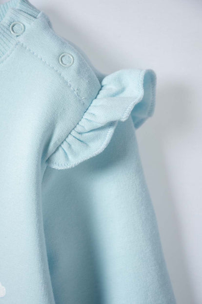 CONJUNTO DE LA GATA MARIE CON JOGGER AZUL PARA BEBÉ NIÑA