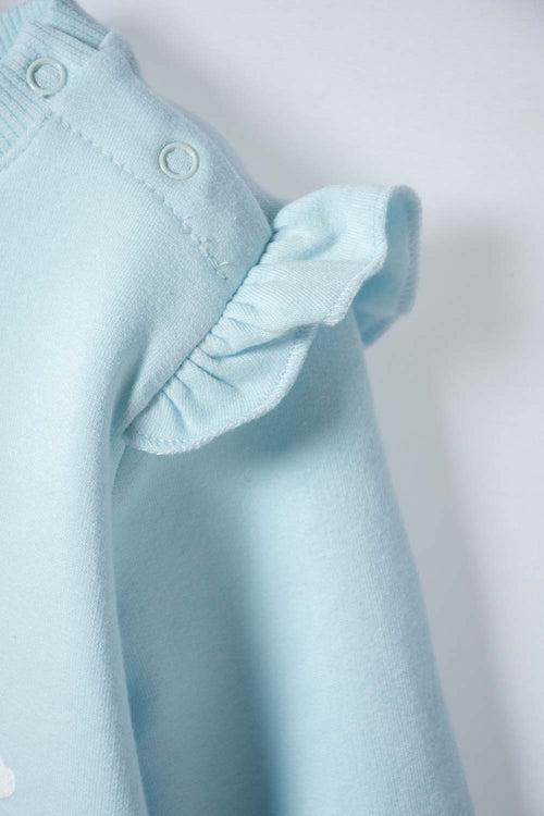 CONJUNTO DE LA GATA MARIE CON JOGGER AZUL PARA BEBÉ NIÑA