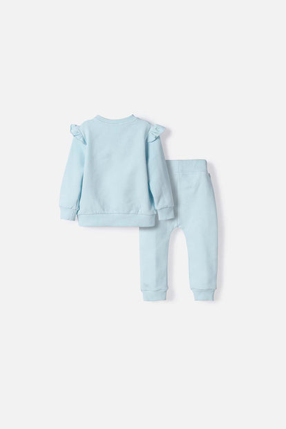 CONJUNTO DE LA GATA MARIE CON JOGGER AZUL PARA BEBÉ NIÑA