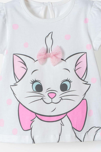 CONJUNTO GATA MARIE MANGA CORTA MULTICOLOR PARA BEBÉ NIÑA