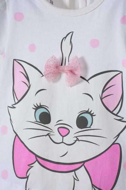 CONJUNTO GATA MARIE MANGA CORTA MULTICOLOR PARA BEBÉ NIÑA