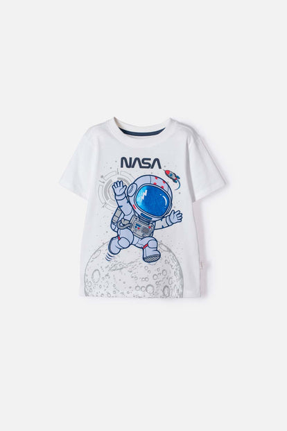 CAMISETA DE LA NASA MANGA CORTA MULTICOLOR PARA NIÑO 2T A 6T