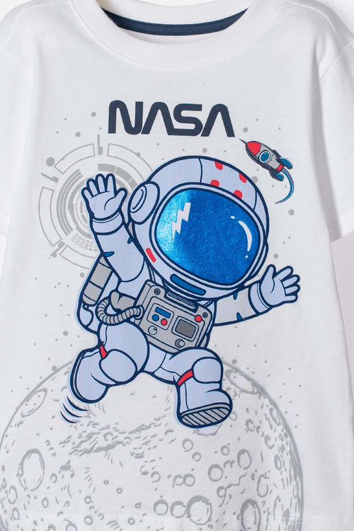 CAMISETA DE LA NASA MANGA CORTA MULTICOLOR PARA NIÑO 2T A 6T