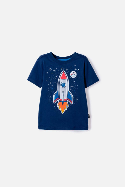 CAMISETAS DE LA NASA MANGA CORTA AZUL PARA NIÑO 2T A 6T