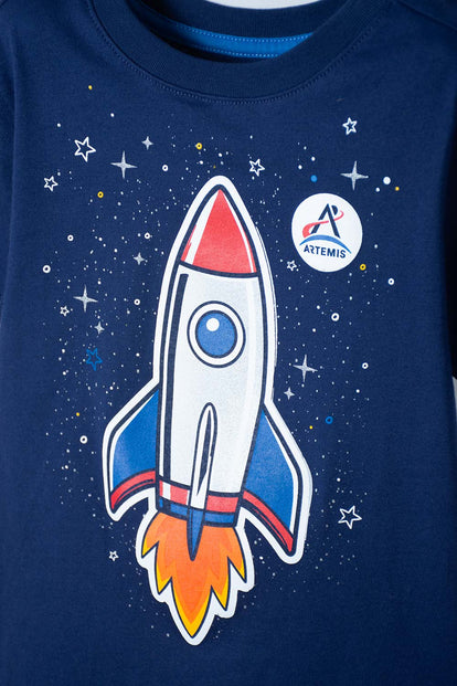 CAMISETAS DE LA NASA MANGA CORTA AZUL PARA NIÑO 2T A 6T