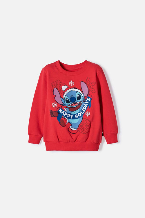 BUZO DE STITCH CERRADO ROJO UNISEX PARA NIÑO 2T A 6T