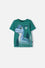 CAMISETA DE JURASSIC MANGA CORTA VERDE PARA NIÑA 2T A 6T