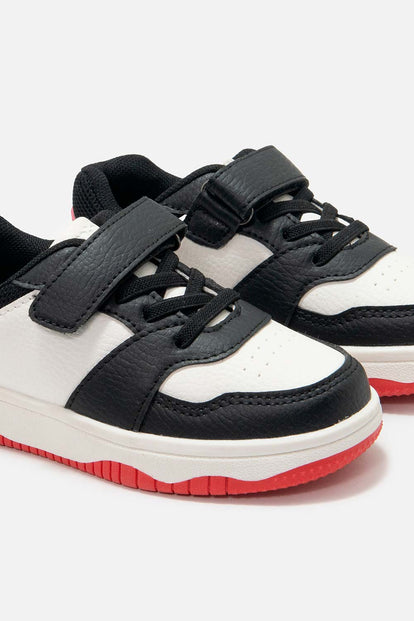 TENIS DE MIC BLANCO ROJO Y NEGRO PARA NIÑO