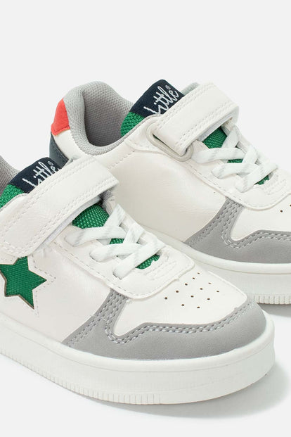 TENIS DE LITTLEMIC BLANCOS Y GRISES PARA NIÑO