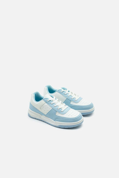 TENIS DE MIC BLANCO Y AZUL PARA NIÑA