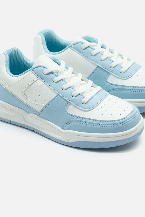 TENIS DE MIC BLANCO Y AZUL PARA NIÑA