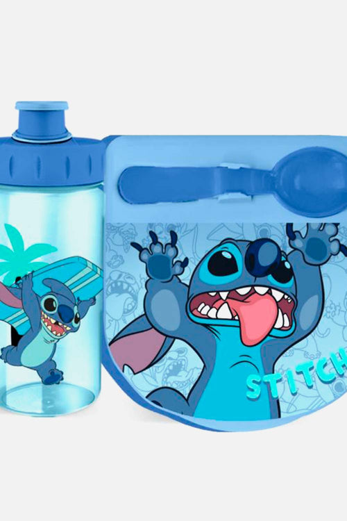 SET DE PORTA, CUBIERTO Y BOTELLA STITCH PARA NIÑA