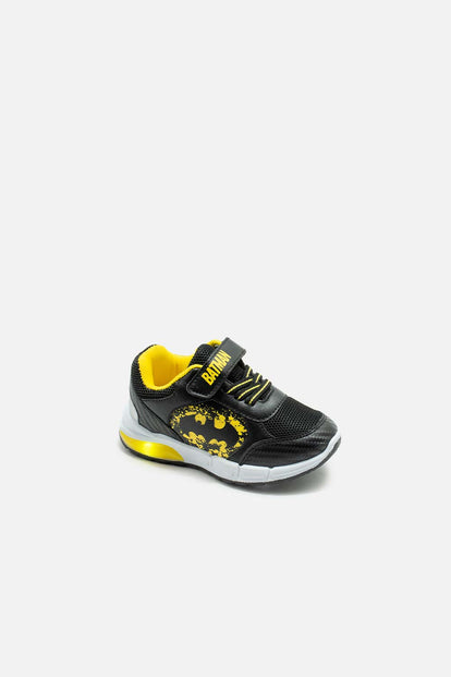 TENIS CON LUCES DE BATMAN NEGROS Y AMARILLOS PARA NIÑO