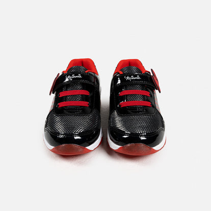 TENIS CON LUCES PARA NIÑA, ROJO/NEGRO DE MINNIE MOUSE