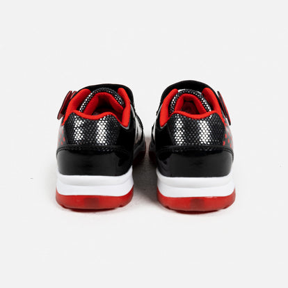TENIS CON LUCES PARA NIÑA, ROJO/NEGRO DE MINNIE MOUSE