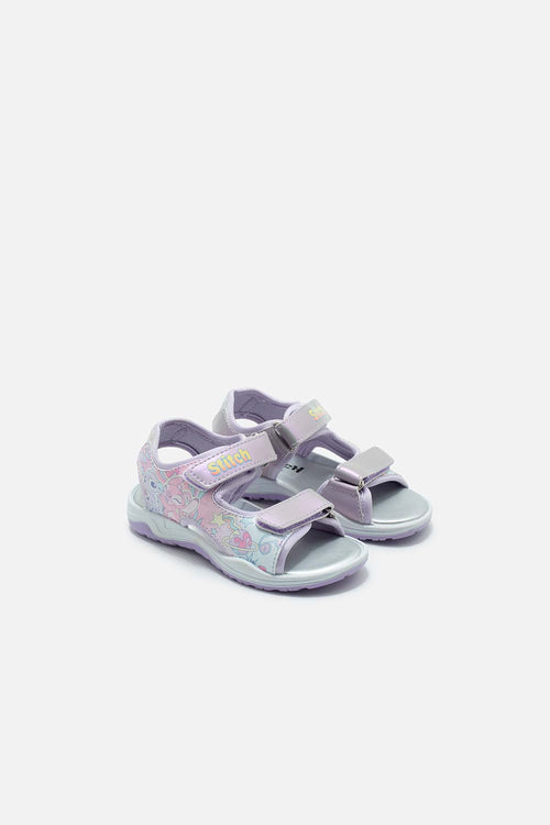 SANDALIA CON LUCES DE STITCH VIOLETA PARA NIÑA