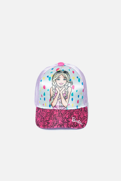 GORRA DE BARBIE BLANCO Y ROSADO PARA NIÑA