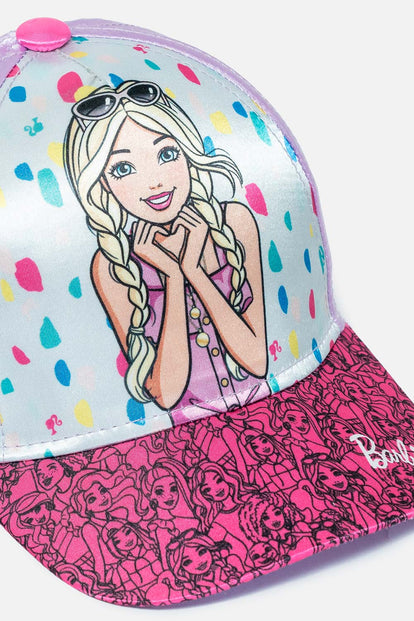 GORRA DE BARBIE BLANCO Y ROSADO PARA NIÑA
